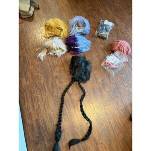 [Modern] Anime Wig and Accessories Lot - 6 Wigs, Gloves + Necklace